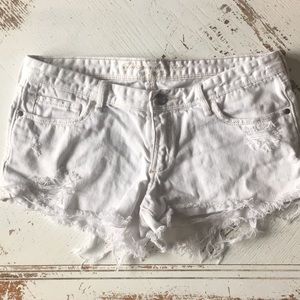 abercrombie kids White Jean Shorts